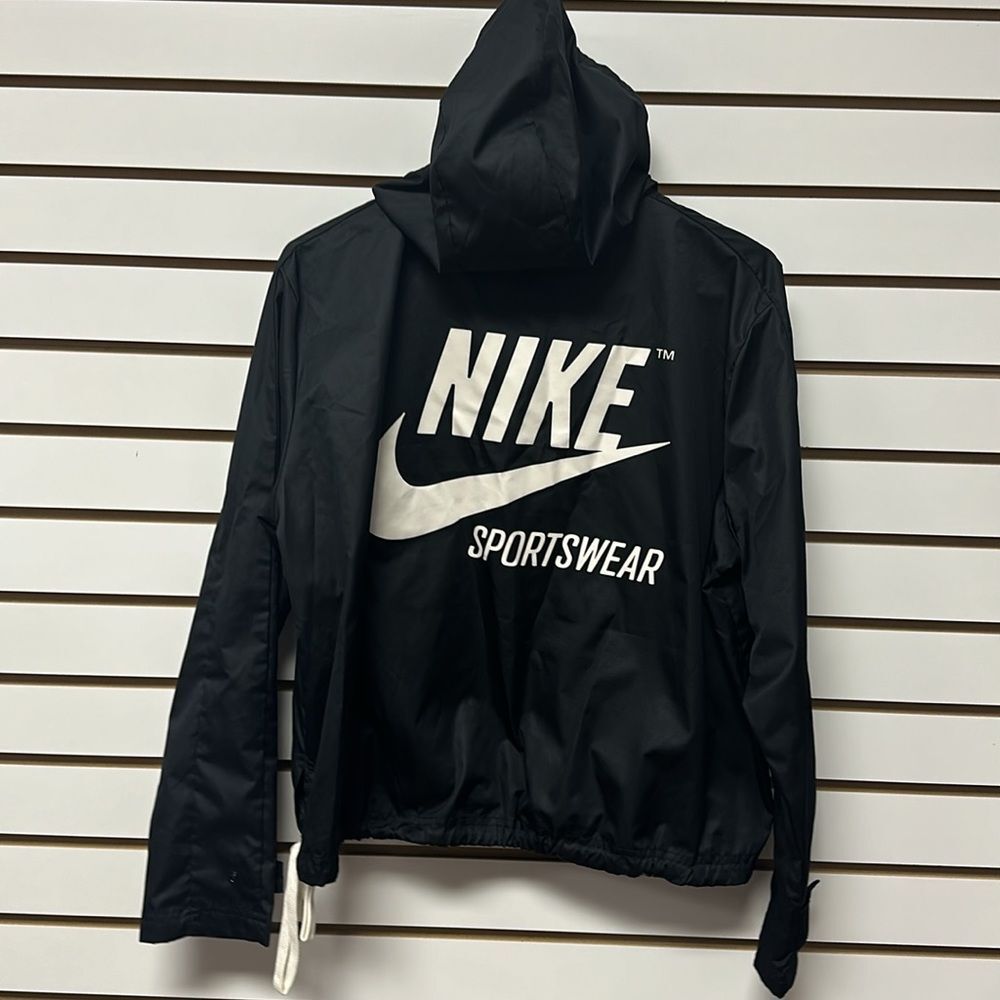 Nike Women's Archive Sportswear Black Jacket Spell Out Retro Sz Small - Picture 11 of 13